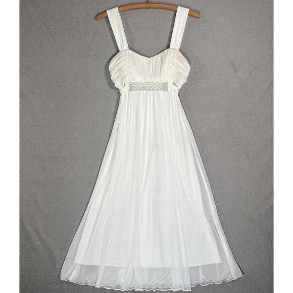 connected apparel Dresses & Skirts - Connected Apparel Babydoll Dress Womens Size 6 Ivory White Bridal Feminine Flowy